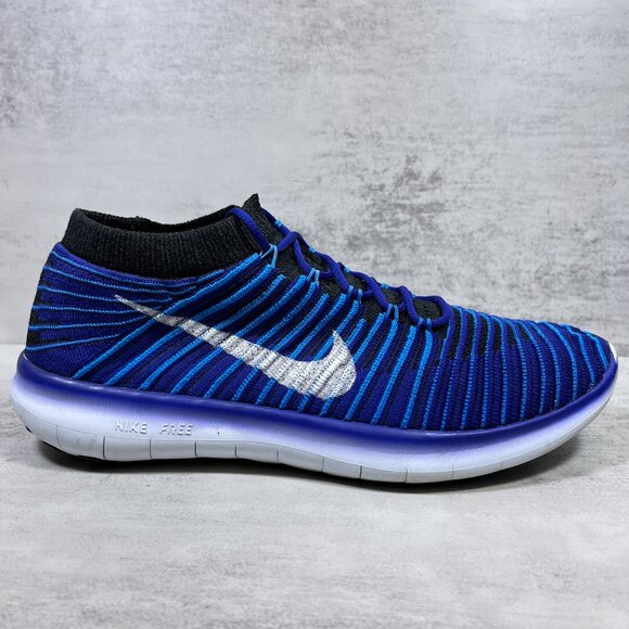 Nike Free RN Motion Flyknit Running Shoes - Men's Size 8 - Blue - Picture 4 of 10